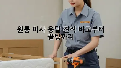 원룸 이사? 용달 견적 비교부터 꿀팁까지!